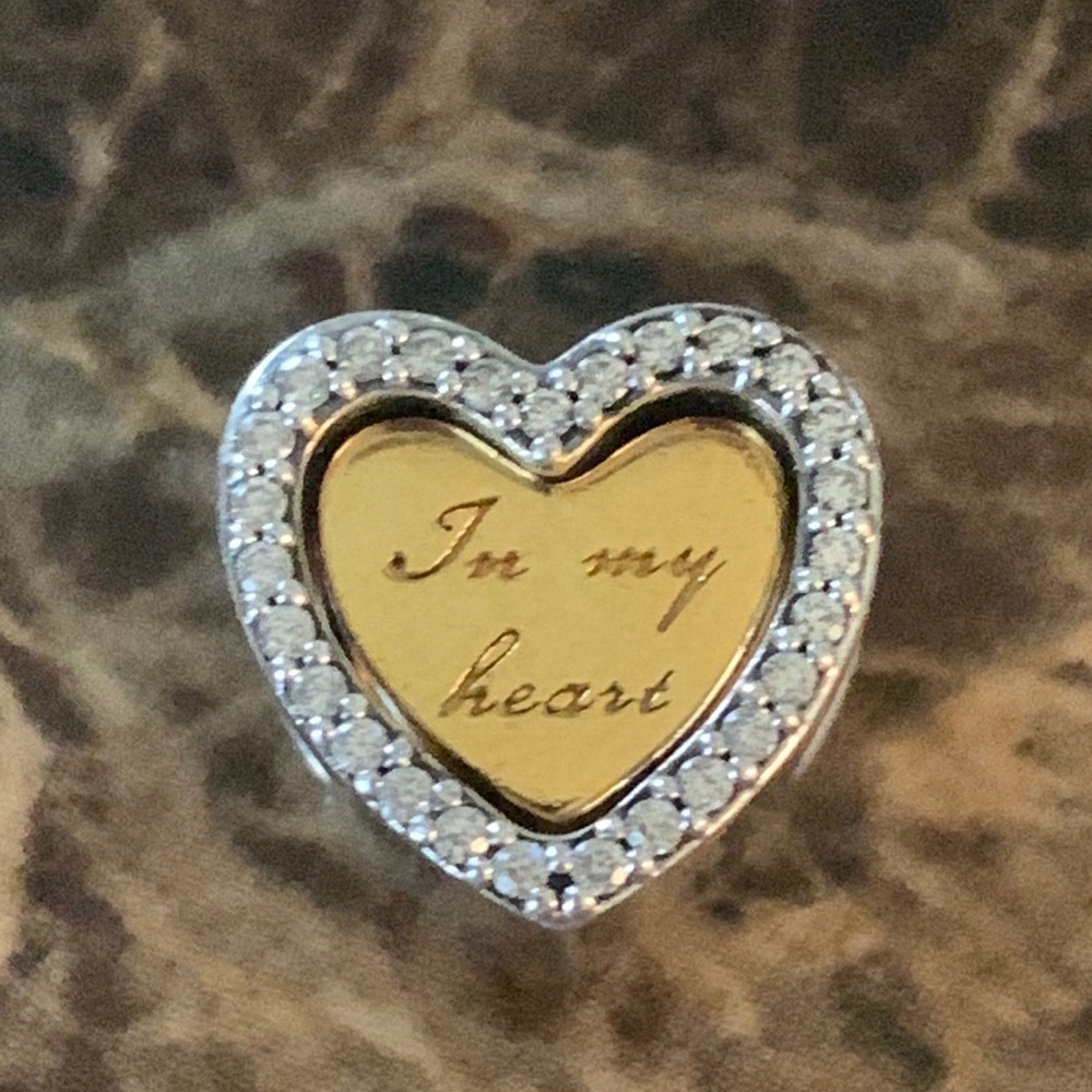 Authentic Pandora Shine In My Heart Charm RETIRED 18k Gold Plated S925 ALE CZ